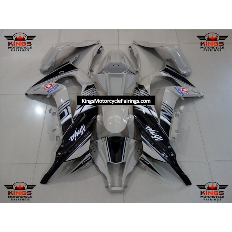 Fairing kit for a Kawasaki Ninja ZX10R (2011-2015) Light Taupe Gray & Black No Seat Cowl No Bolt Kit No Tank