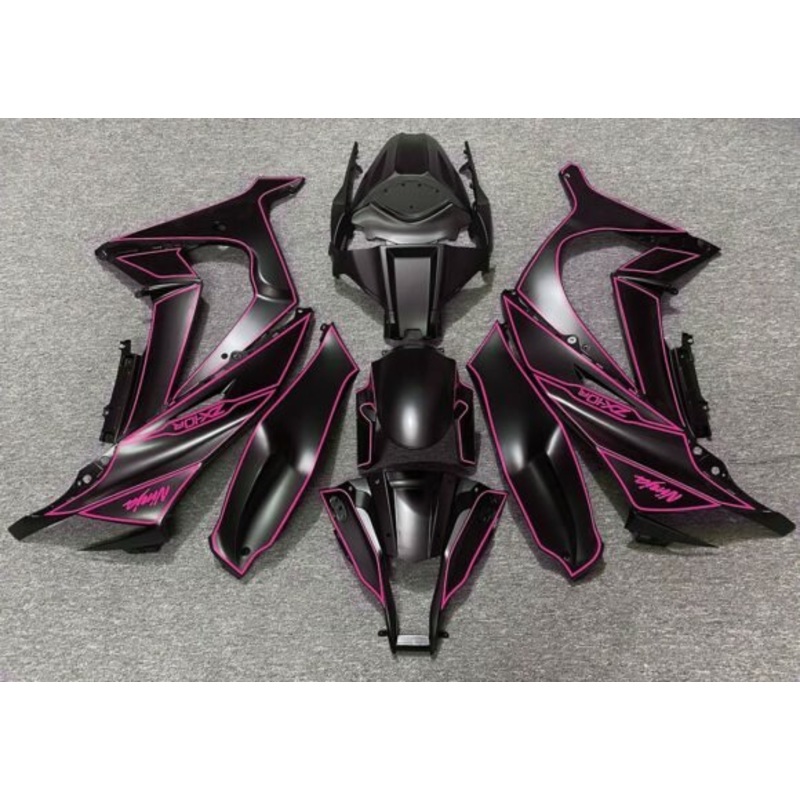 Fairing kit for a Kawasaki Ninja ZX10R (2011-2015) Matte Black, Pink No Seat Cowl No Bolt Kit No Tank