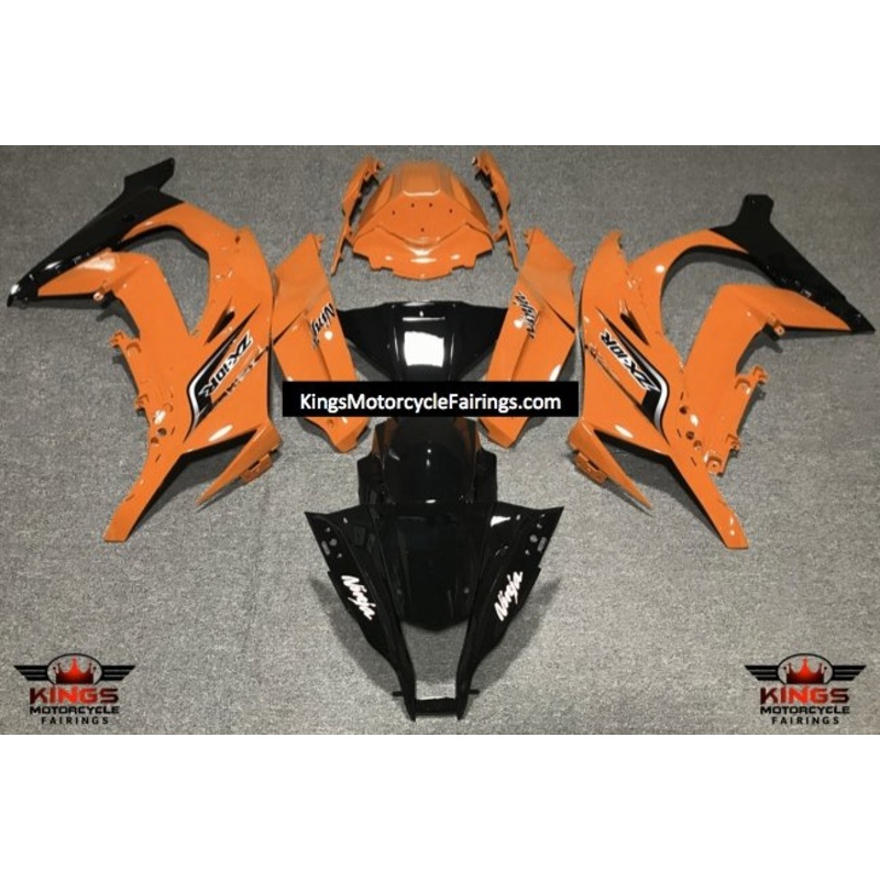 Fairing kit for a Kawasaki Ninja ZX10R (2011-2015) Orange & Black No Seat Cowl No Bolt Kit No Tank