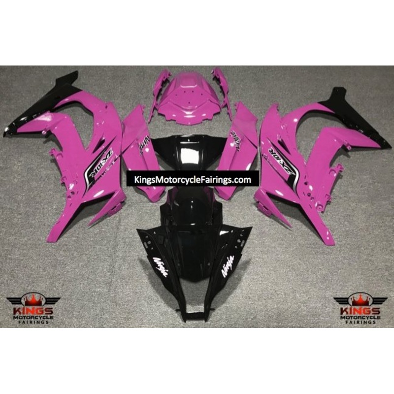 Fairing kit for a Kawasaki Ninja ZX10R (2011-2015) Pink & Black No Seat Cowl No Bolt Kit No Tank
