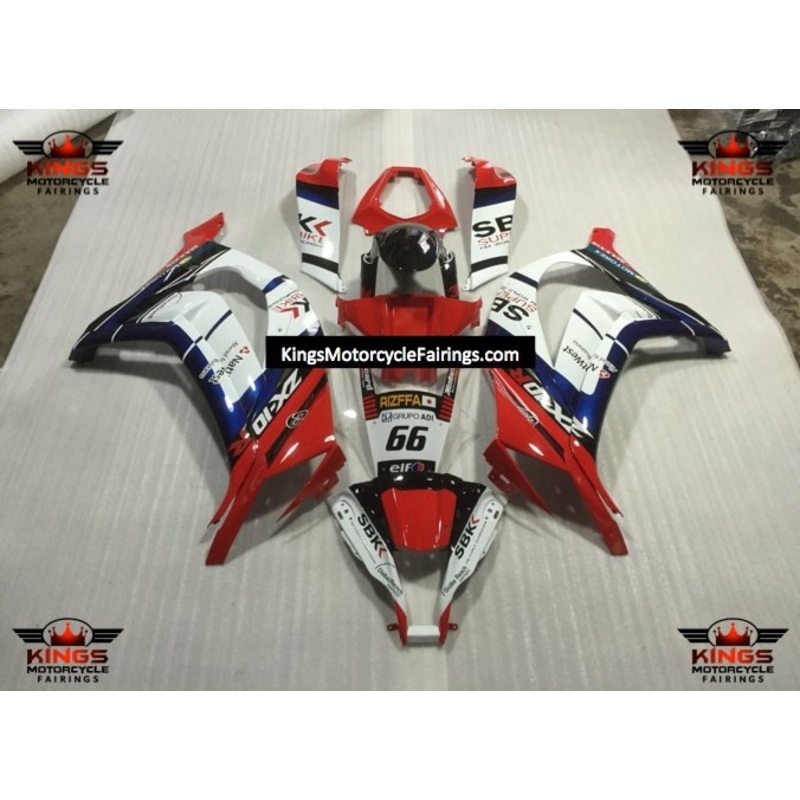 Fairing Kit for a Kawasaki Ninja ZX10R (2011-2015) Red, White, Blue & Black No Seat Cowl No Bolt Kit No Tank