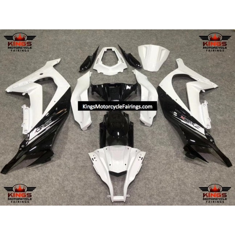Fairing kit for a Kawasaki Ninja ZX10R (2011-2015) White & Black No Seat Cowl No Bolt Kit No Tank