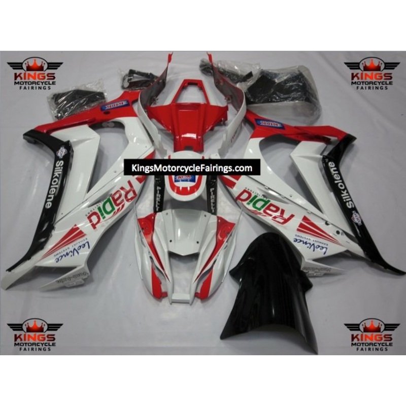 Fairing Kit for a Kawasaki Ninja ZX10R (2011-2015) White, Red & Black No Seat Cowl No Bolt Kit No Tank