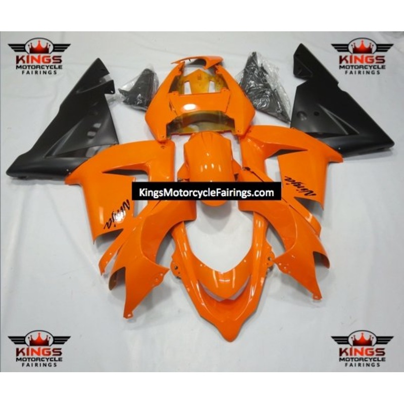 Fairing kit for a Kawasaki ZX10R (2004-2005) Orange, Matte Black No Seat Cowl No Bolt Kit No Tank