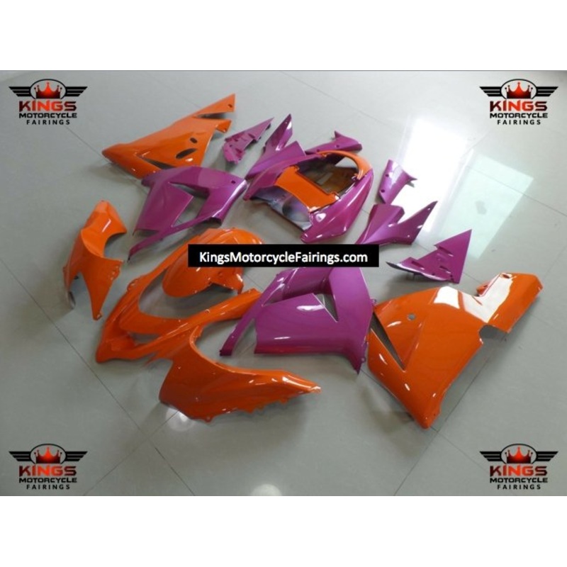 Fairing kit for a Kawasaki ZX10R (2004-2005) Pink & Orange No Seat Cowl No Bolt Kit No Tank