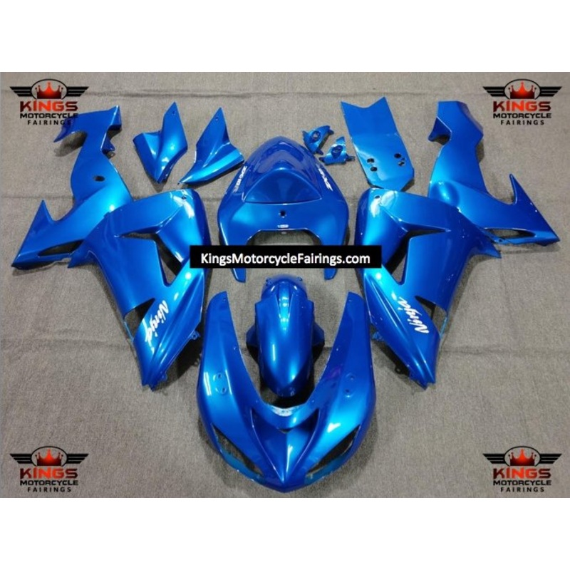 Fairing Kit For A Kawasaki ZX10R (2006-2007) Blue Clear Windscreen: Free No Seat Cowl No Bolt Kit