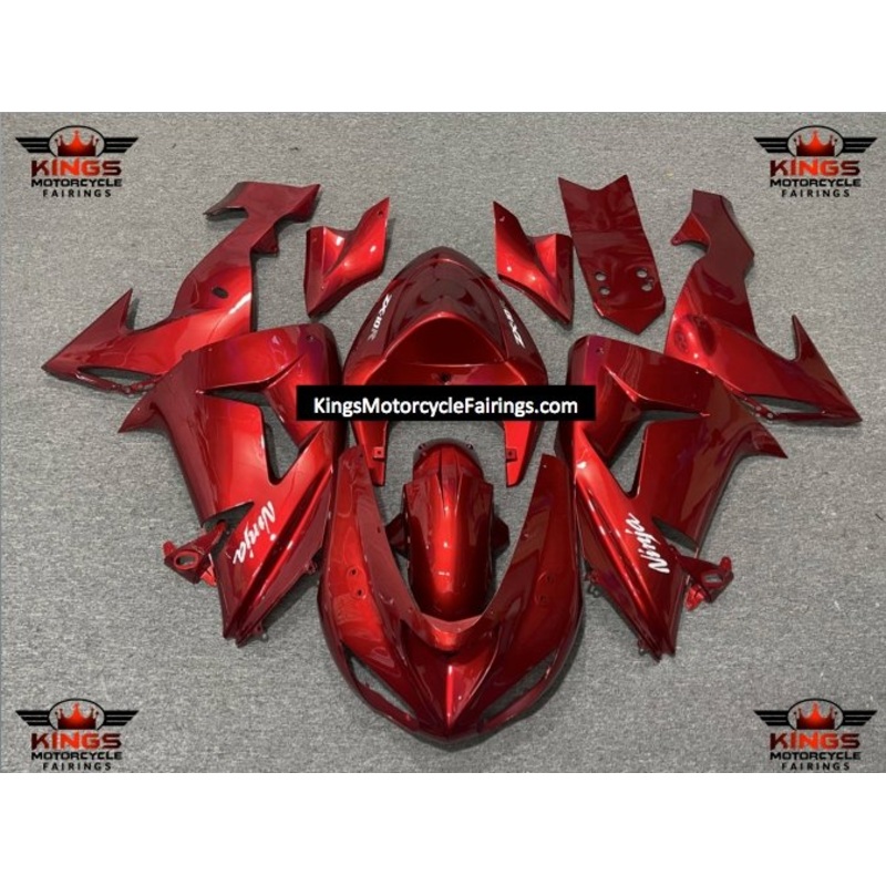 Fairing Kit For A Kawasaki ZX10R (2006-2007) Candy Red Clear Windscreen: Free No Seat Cowl No Bolt Kit