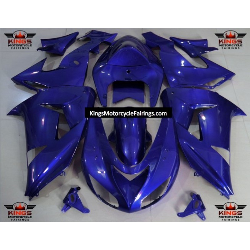 Fairing Kit For A Kawasaki ZX10R (2006-2007) Dark Blue Clear Windscreen: Free No Seat Cowl No Bolt Kit