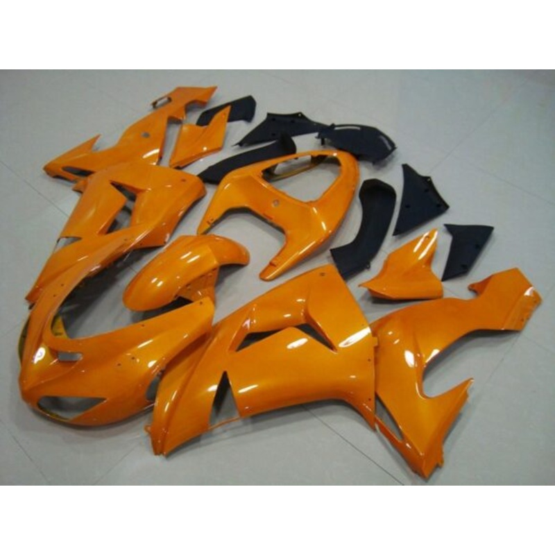 Fairing Kit For A Kawasaki ZX10R (2006-2007) Orange Gloss Clear Windscreen: Free No Seat Cowl No Bolt Kit