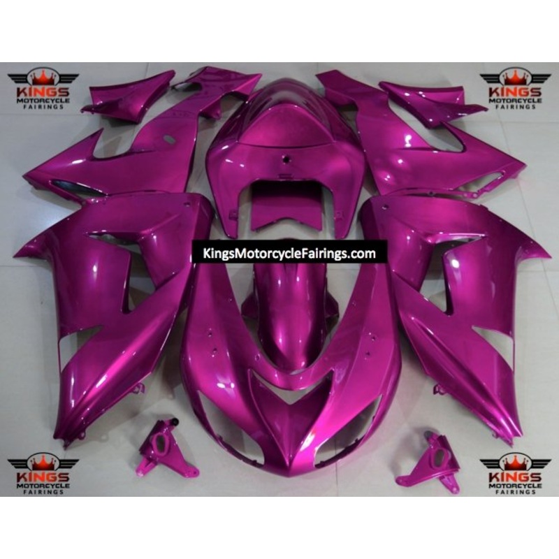 Fairing Kit For A Kawasaki ZX10R (2006-2007) Pink Clear Windscreen: Free No Seat Cowl No Bolt Kit