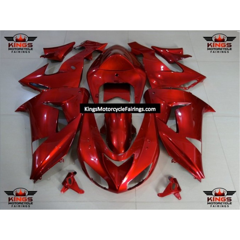 Fairing Kit For A Kawasaki ZX10R (2006-2007) Red Clear Windscreen: Free No Seat Cowl No Bolt Kit