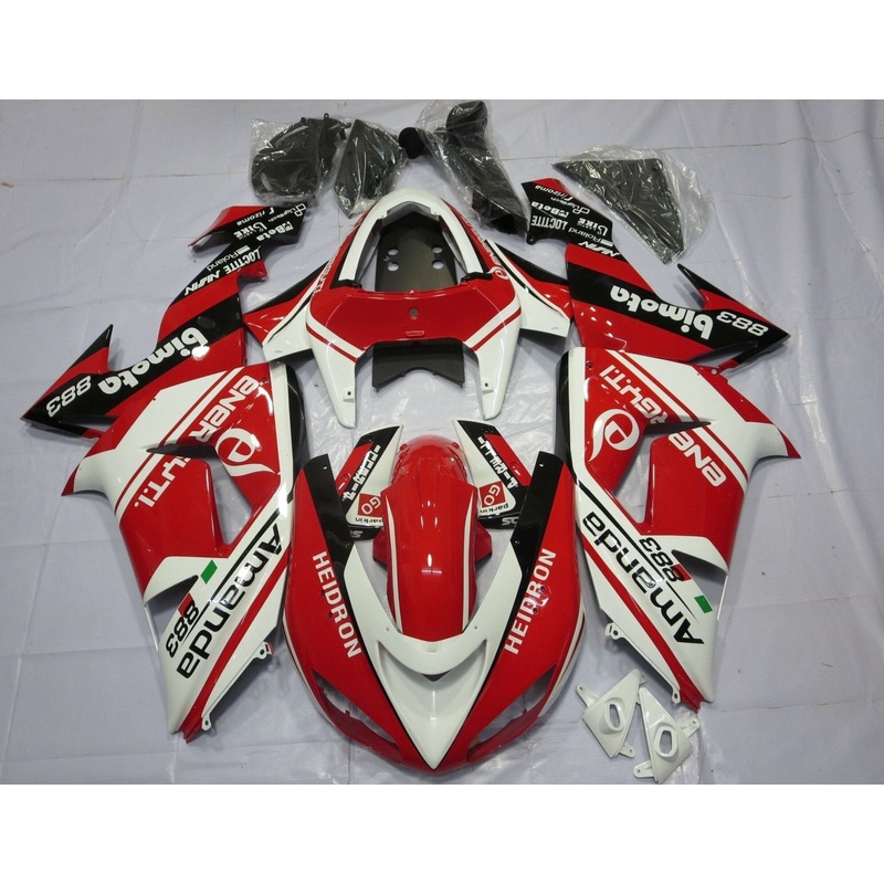Fairing Kit For A Kawasaki ZX10R (2006-2007) Red, White, Black Clear Windscreen: Free No Seat Cowl No Bolt Kit