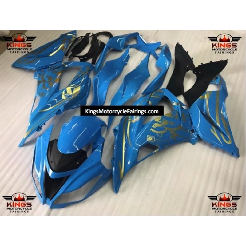 Fairings for Kawasaki Ninja ZX10R (2016-2020) Blue, Gold No Tank No Seat Cowl No Bolt Kit