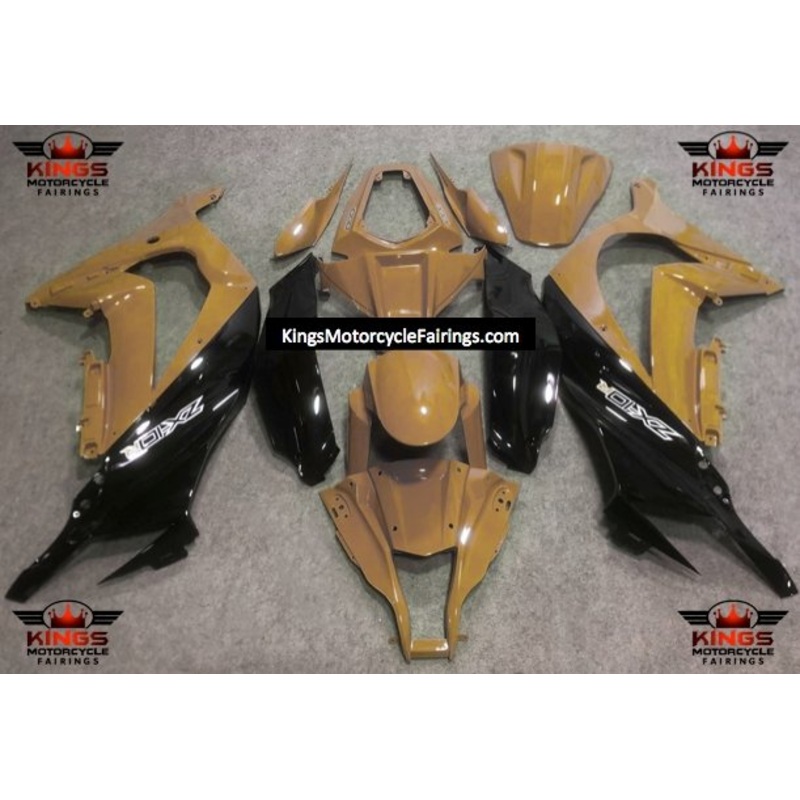 Fairings for Kawasaki Ninja ZX10R (2016-2020) Caramel, Black No Tank No Seat Cowl No Bolt Kit