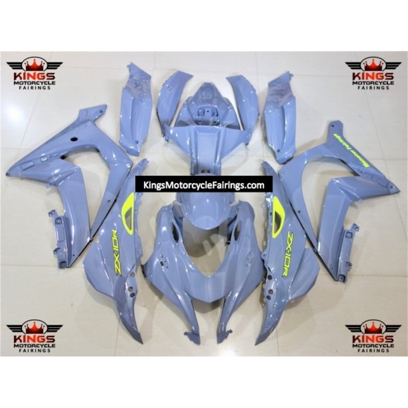 Fairings for Kawasaki Ninja ZX10R (2016-2020) Nardo Gray, Neon Yellow No Tank No Seat Cowl No Bolt Kit