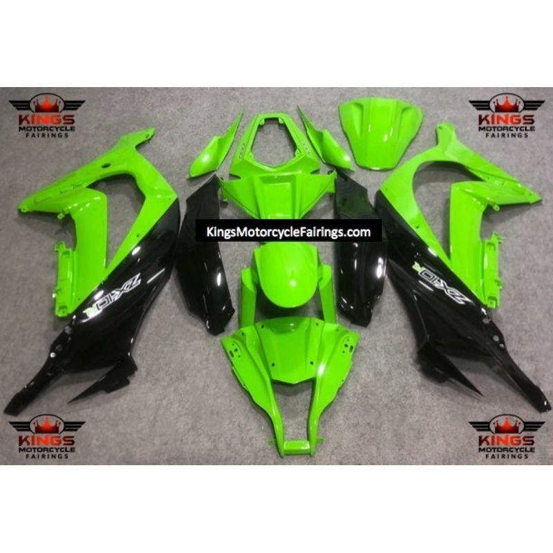 Fairings for Kawasaki Ninja ZX10R (2016-2020) Neon Green, Black No Tank No Seat Cowl No Bolt Kit