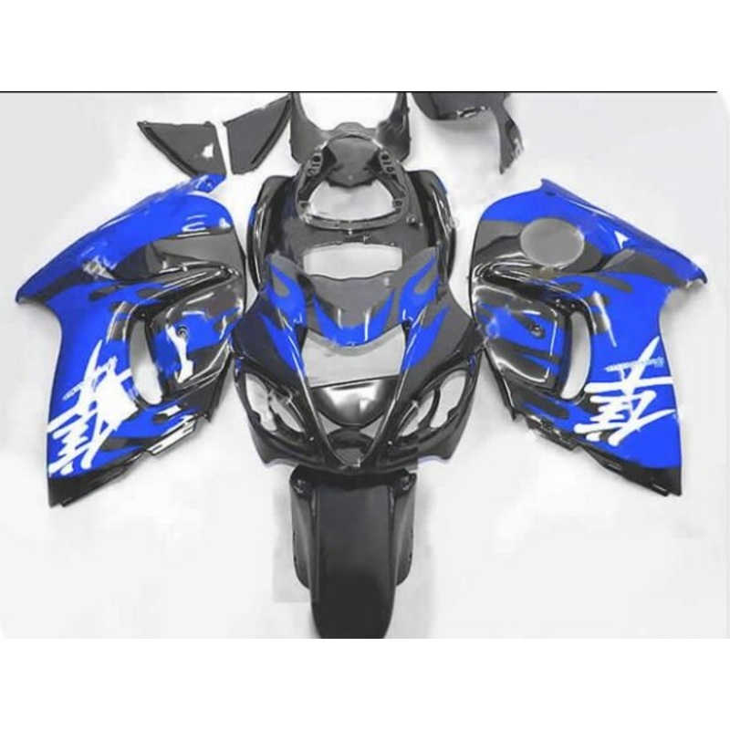 Suzuki GSX1300R Hayabusa (2008-2020) Black, Blue Flame Fairings No Seat Cowl No Bolt Kit No Tank
