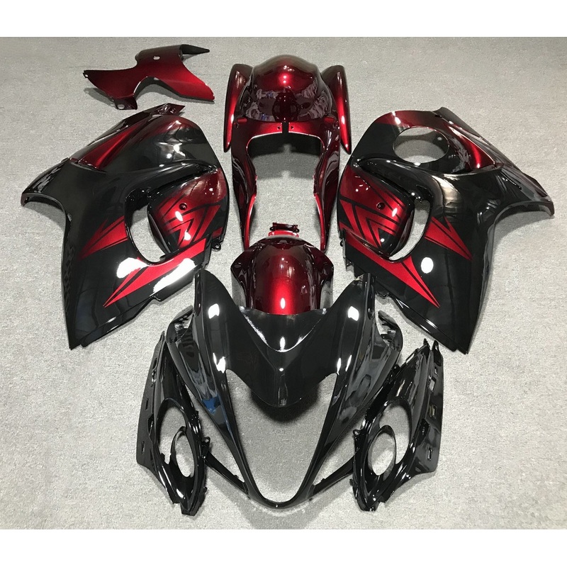 Suzuki GSX1300R Hayabusa (2008-2020) Black & Candy Red Fairings No Seat Cowl No Bolt Kit No Tank