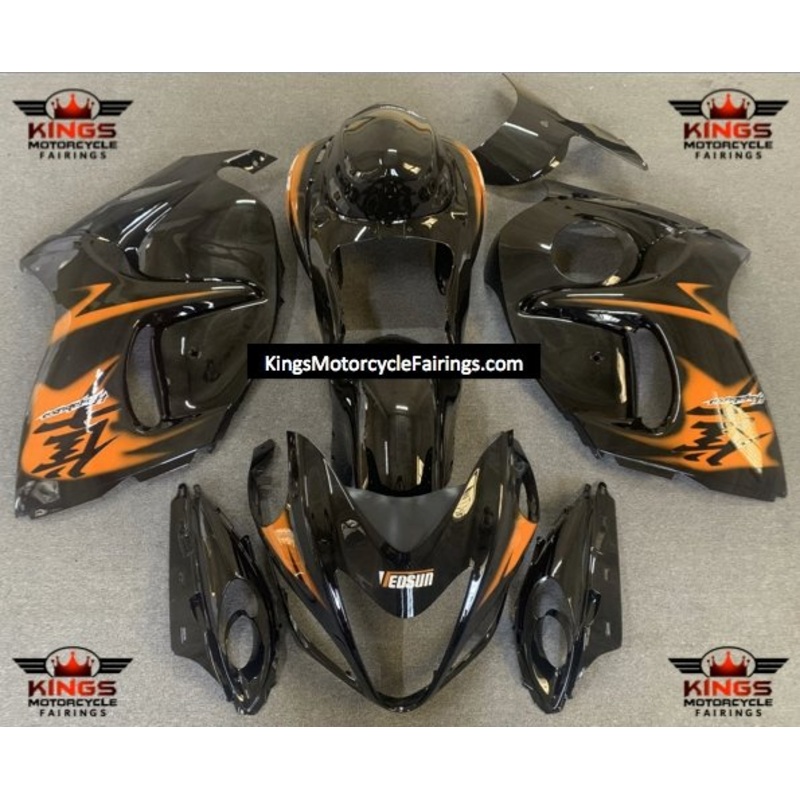 Suzuki GSX1300R Hayabusa (2008-2020) Black & Orange Fairings No Seat Cowl No Bolt Kit No Tank