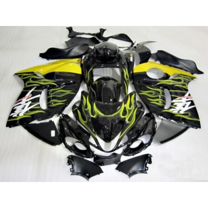 Suzuki GSX1300R Hayabusa (2008-2020) Black, Yellow Flame Fairings No Seat Cowl No Bolt Kit No Tank