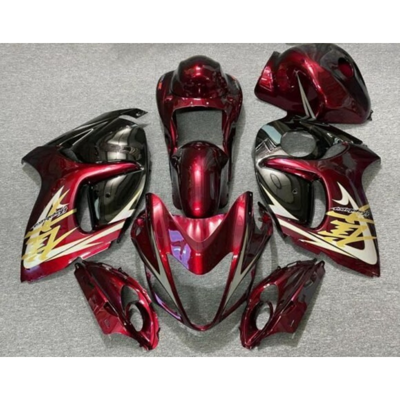 Suzuki GSX1300R Hayabusa (2008-2020) Dark Red, Black & Gold Fairings No Seat Cowl No Bolt Kit No Tank