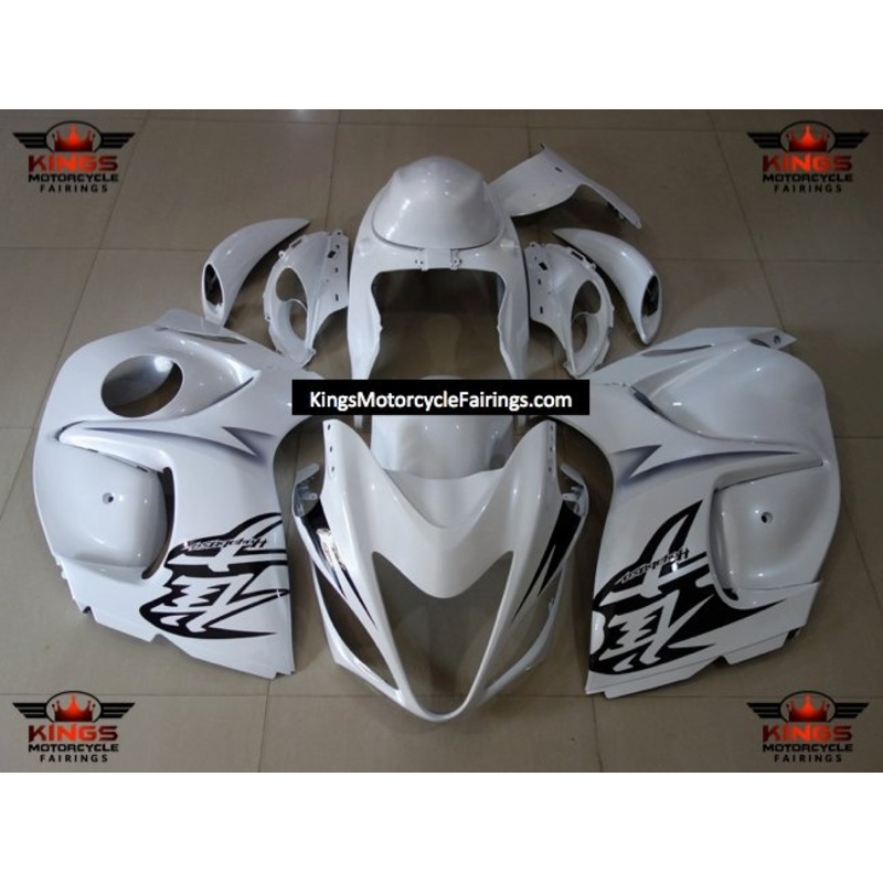Suzuki GSX1300R Hayabusa (2008-2020) White & Black Fairings No Seat Cowl No Bolt Kit No Tank