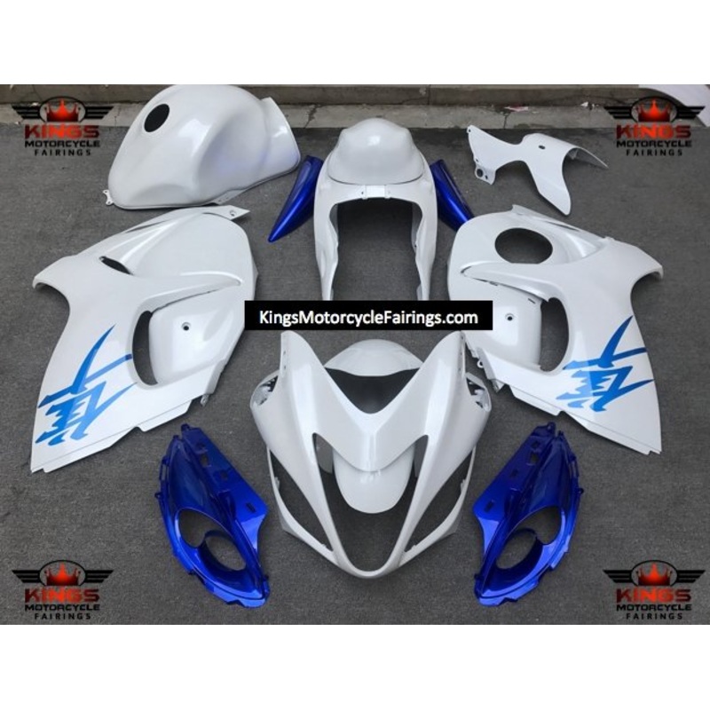 Suzuki GSX1300R Hayabusa (2008-2020) White & Blue Fairings No Seat Cowl No Bolt Kit No Tank