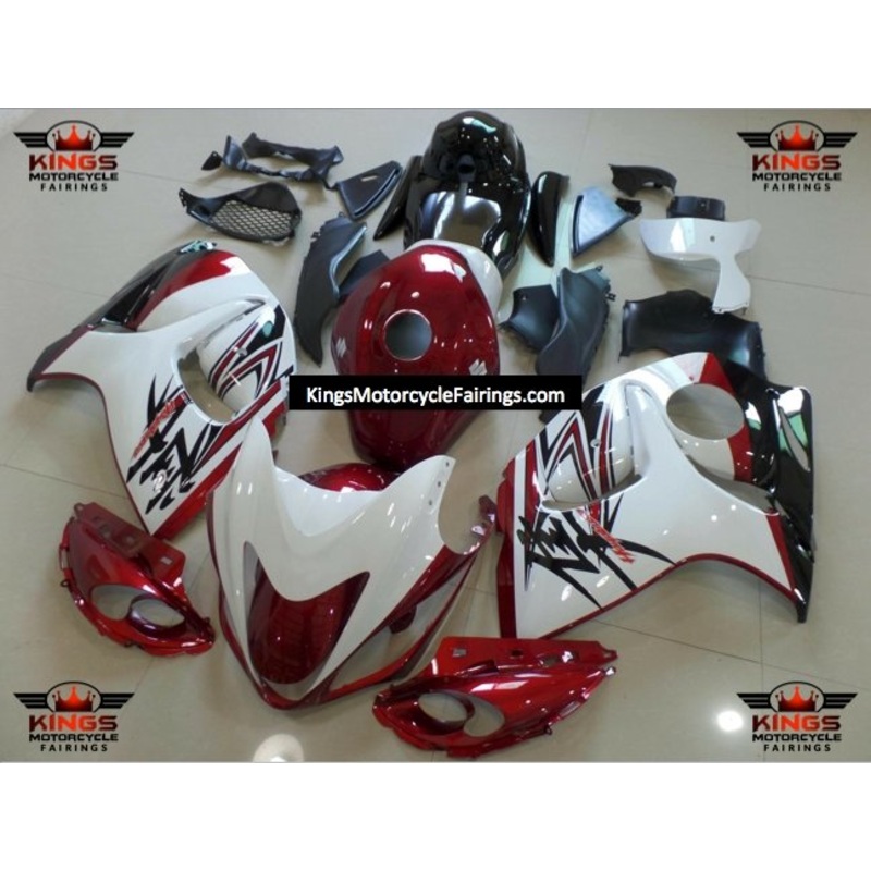Suzuki GSX1300R Hayabusa (2008-2020) White, Dark Red & Black Fairings No Seat Cowl No Bolt Kit No Tank