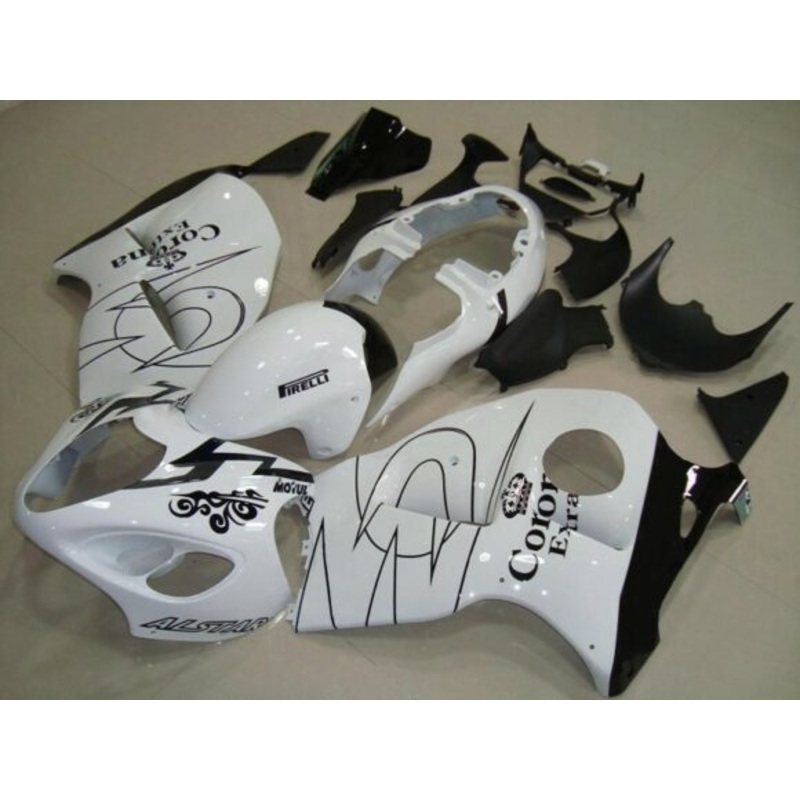 Suzuki Hayabusa (1999-2007) White & Black Corona Tribal Fairings No Seat Cowl No Bolt Kit No Tank