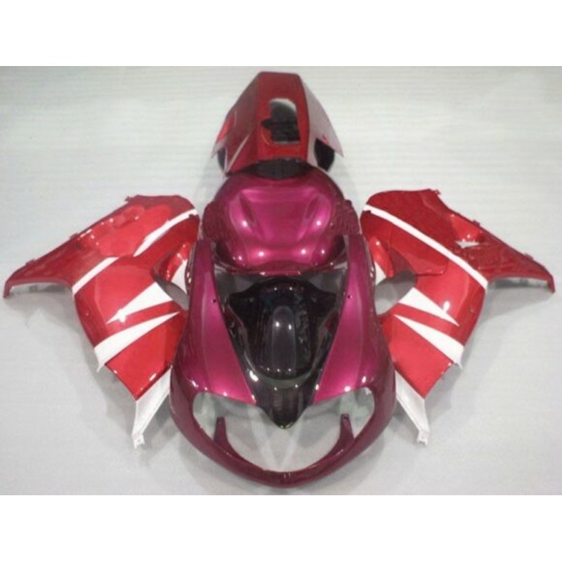 Suzuki TL1000R (1998-2003) Red, White, Maroon & Black Fairings Clear Windscreen: Free No Bolt Kit No Tank Cover