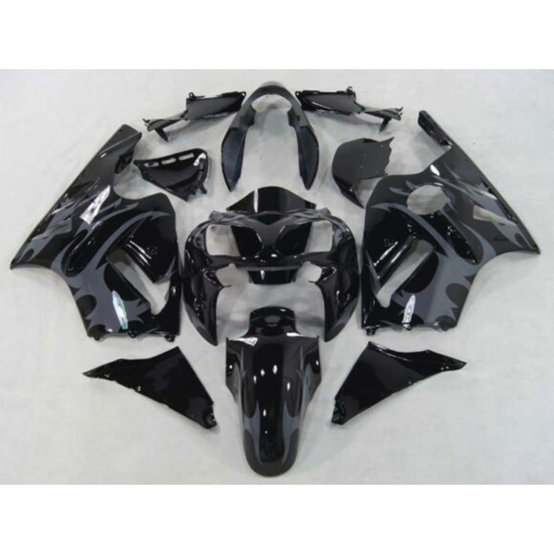 Fairing kit for a KAWASAKI NINJA ZX12R (2002-2006) Black & Gray Tribal No Seat Cowl No Bolt Kit No Tank