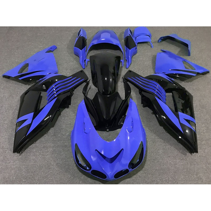 Fairing kit for a Kawasaki Ninja ZX14R (2006-2011) Purple & Black Clear Windscreen: Free No Seat Cowl No Bolt Kit