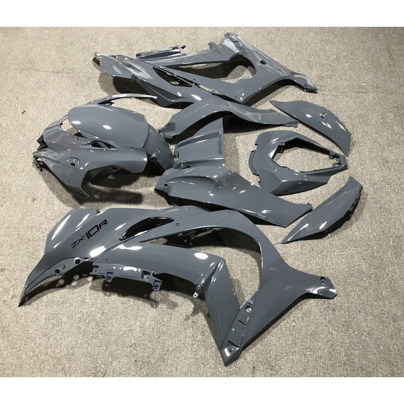 Fairings for Kawasaki Ninja ZX10R (2016-2020) Nardo Gray, Black No Tank No Seat Cowl No Bolt Kit