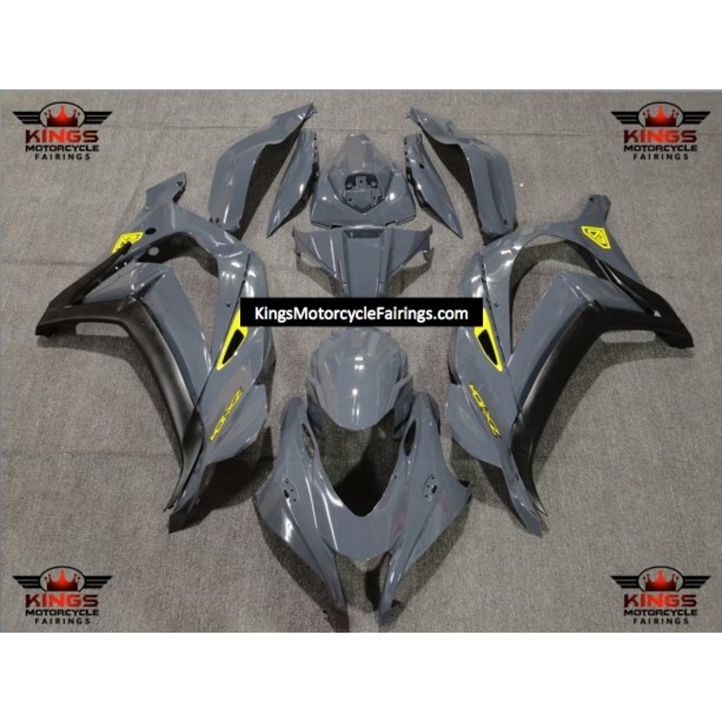 Fairings for Kawasaki Ninja ZX10R (2016-2020) Nardo Gray, Yellow, Matte Black No Tank No Seat Cowl No Bolt Kit