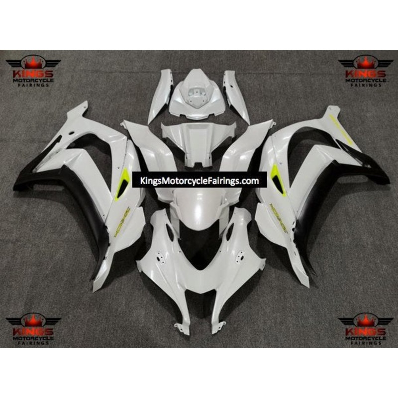 Fairings for Kawasaki Ninja ZX10R (2016-2020) Pearl White, Black, Neon Yellow No Tank No Seat Cowl No Bolt Kit
