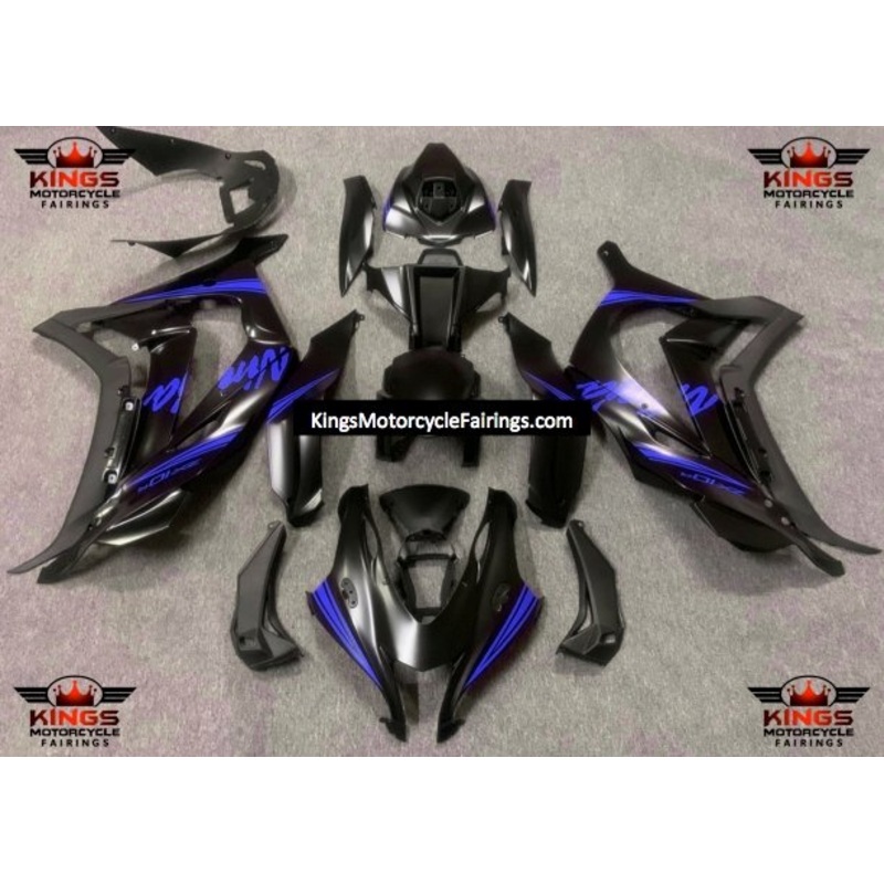 Fairings for Kawasaki Ninja ZX10R (2016-2020) Satin Black, Blue No Tank No Seat Cowl No Bolt Kit