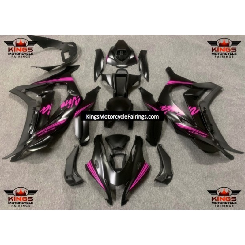Fairings for Kawasaki Ninja ZX10R (2016-2020) Satin Black, Pink No Tank No Seat Cowl No Bolt Kit