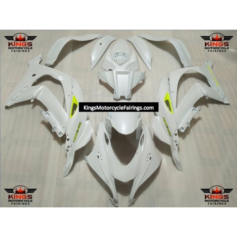 Fairings for Kawasaki Ninja ZX10R (2016-2020) White, Neon Yellow No Tank No Seat Cowl No Bolt Kit
