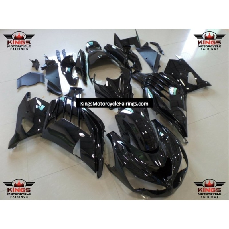 Fairings for Kawasaki Ninja ZX14R (2012-2024) Black Clear Windscreen: Free No Seat Cowl No Bolt Kit
