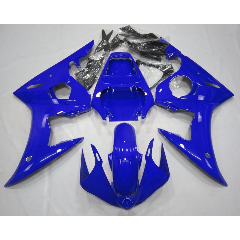 Yamaha YZF-R6 (2003-2004) Blue Fairings Clear Windscreen: Free No Seat Cowl No Bolt Kit