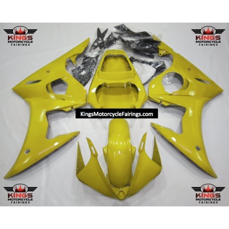 Yamaha YZF-R6 (2005) Yellow Fairings Clear Windscreen: Free No Seat Cowl No Bolt Kit