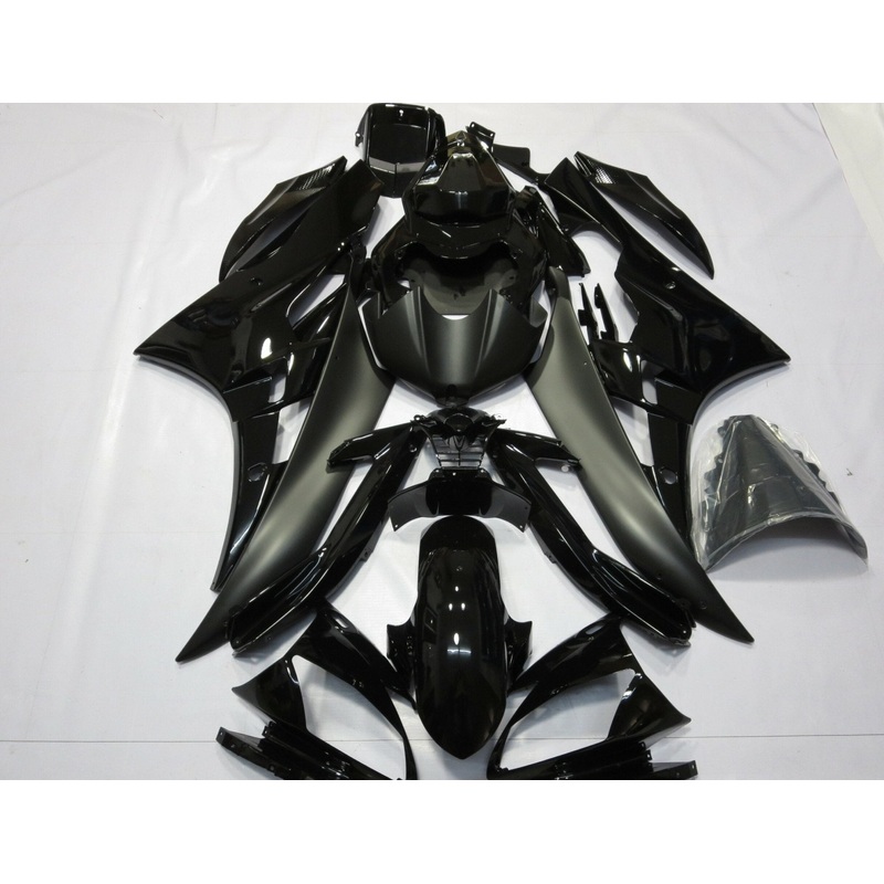 Yamaha YZF-R6 (2006-2007) Black & Matte Black Fairings No Seat Cowl No Bolt Kit No Tank