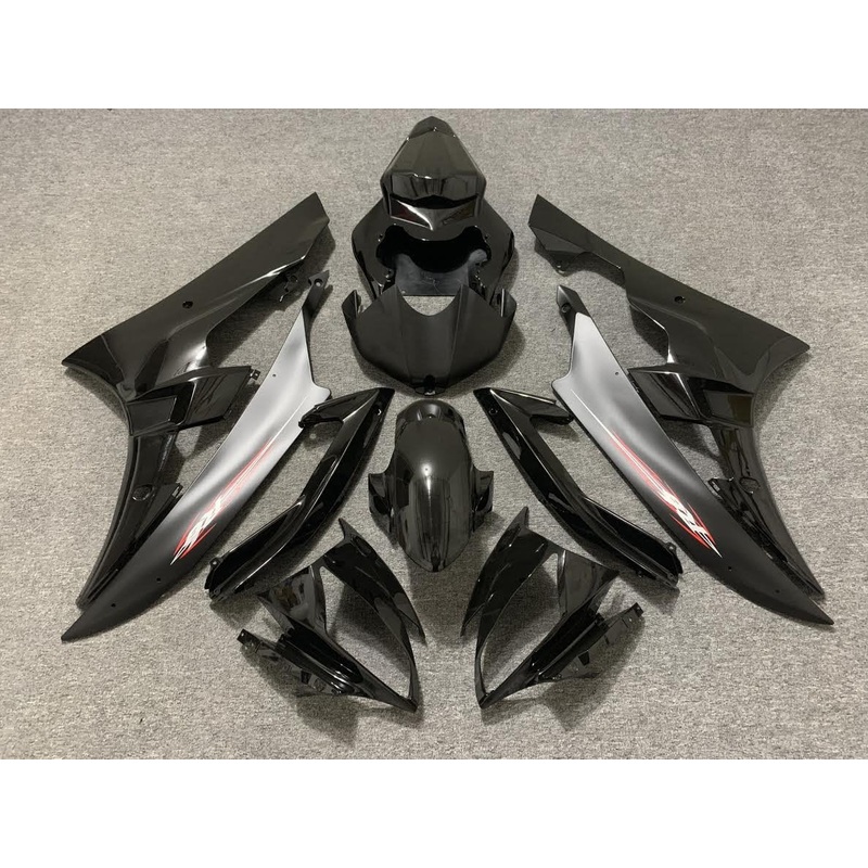 Yamaha YZF-R6 (2006-2007) Black, Matte Black & Red Fairings No Seat Cowl No Bolt Kit No Tank