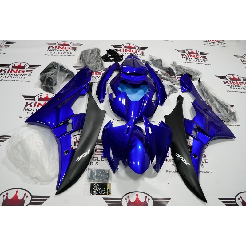Yamaha YZF-R6 (2006-2007) Blue & Matte Black Fairings No Seat Cowl No Bolt Kit No Tank