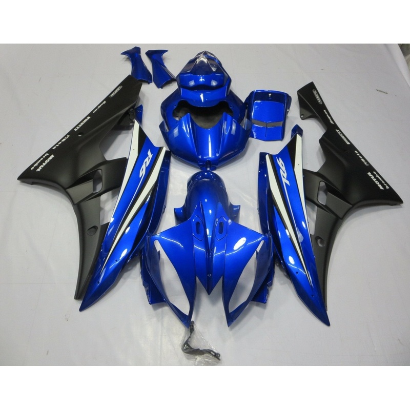 Yamaha YZF-R6 (2006-2007) Blue, Matte Black, White & Black Fairings No Seat Cowl No Bolt Kit No Tank