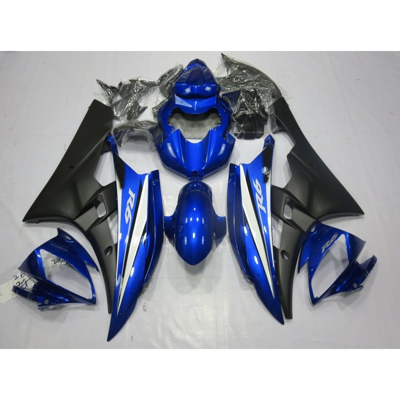 Yamaha YZF-R6 (2006-2007) Blue, White, Black & Matte Black Fairings No Seat Cowl No Bolt Kit No Tank