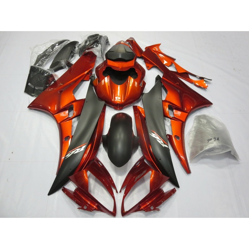 Yamaha YZF-R6 (2006-2007) Burnt Orange & Matte Black Fairings No Seat Cowl No Bolt Kit No Tank