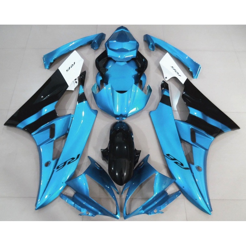 Yamaha YZF-R6 (2006-2007) Light Blue, Black & White Fairings No Seat Cowl No Bolt Kit No Tank