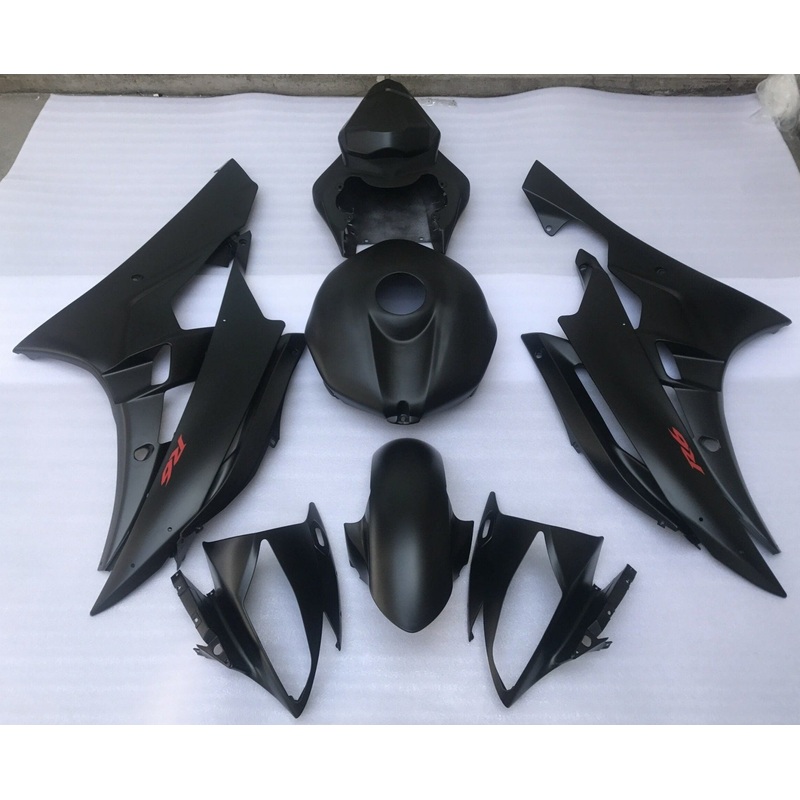 Yamaha YZF-R6 (2006-2007) Matte Black Fairings No Seat Cowl No Bolt Kit No Tank