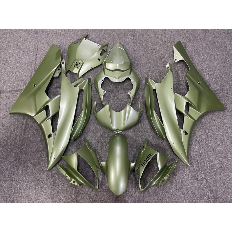 Yamaha YZF-R6 (2006-2007) Matte Olive Green Fairings No Seat Cowl No Bolt Kit No Tank